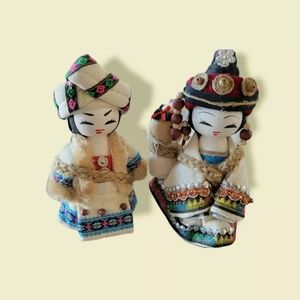Asían Doll Decorative Traditional Decor Folk Art Culture 6" tall